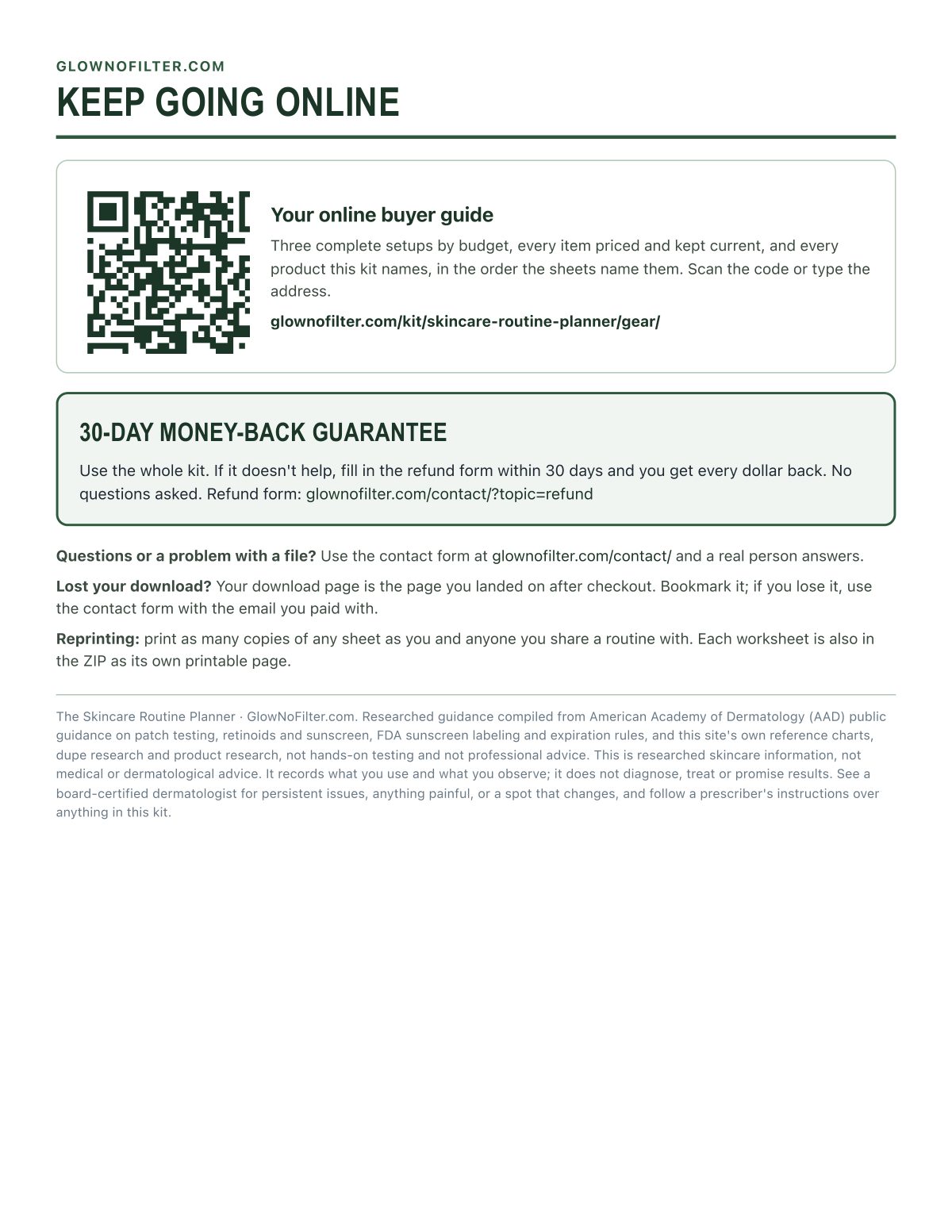 Buyer guide and guarantee