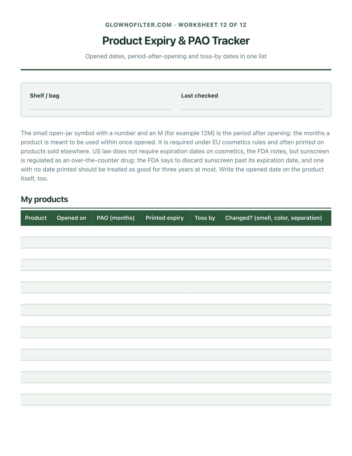 Product Expiry & PAO Tracker